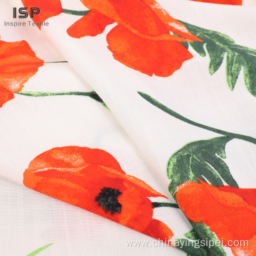 Plain Printed Dyed Flower Rayon Slub Fabric